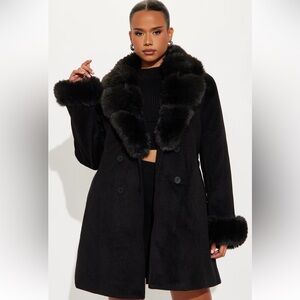 Chic Black Faux Fur Women's Teddy Jacket